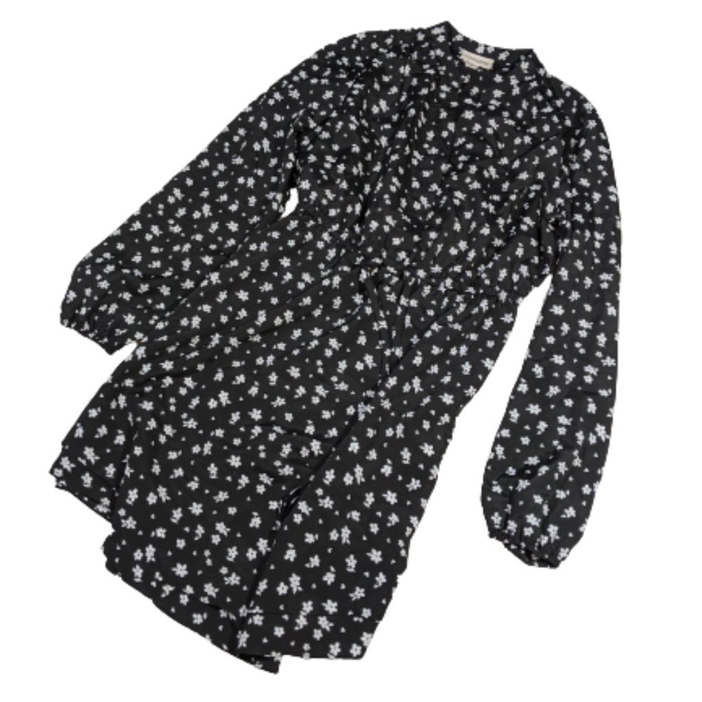Maison Jules floral‎ printed drawstring shirt dress